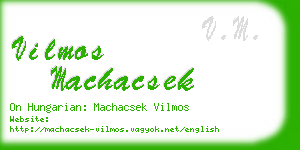 vilmos machacsek business card